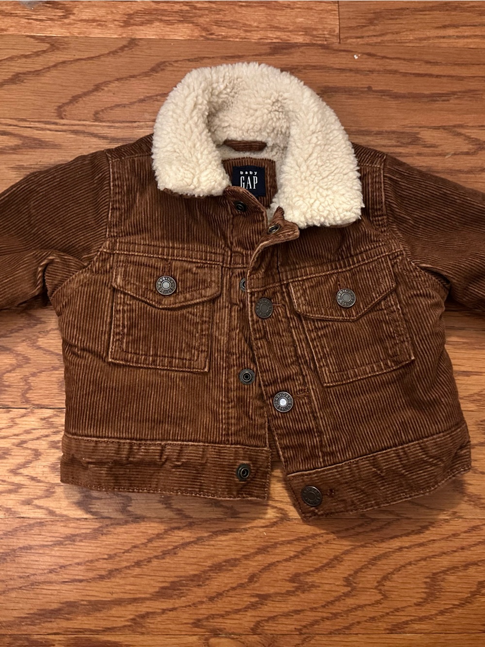 Baby GAP Brown Corduroy Jacket with Cream Sherpa Collar